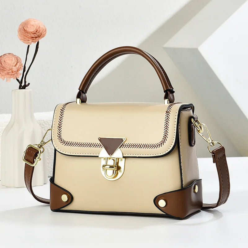 Vellorabags™ White/Brown Handbag for Women