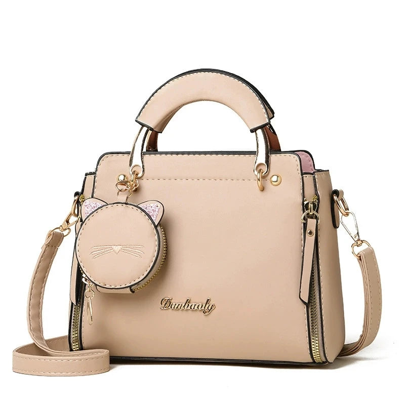 Vellorabags™ Women's Versatile Liberal Shoulder Messenger Bag Cat Ornament New Trendy Fashion Women's Handbag Haifei