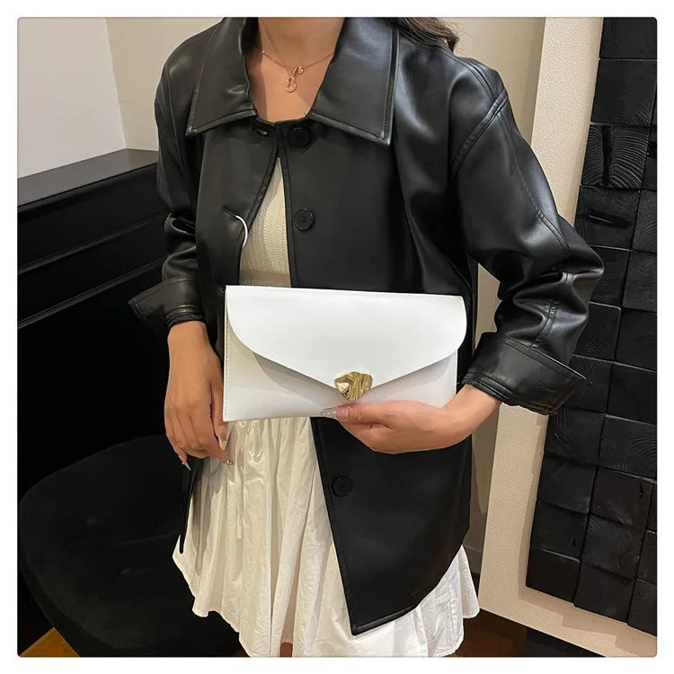 Vellorabags™ New Fashion Women Large Capacity Envelope Clutch Bag Solid Color Casual Simple Handbag