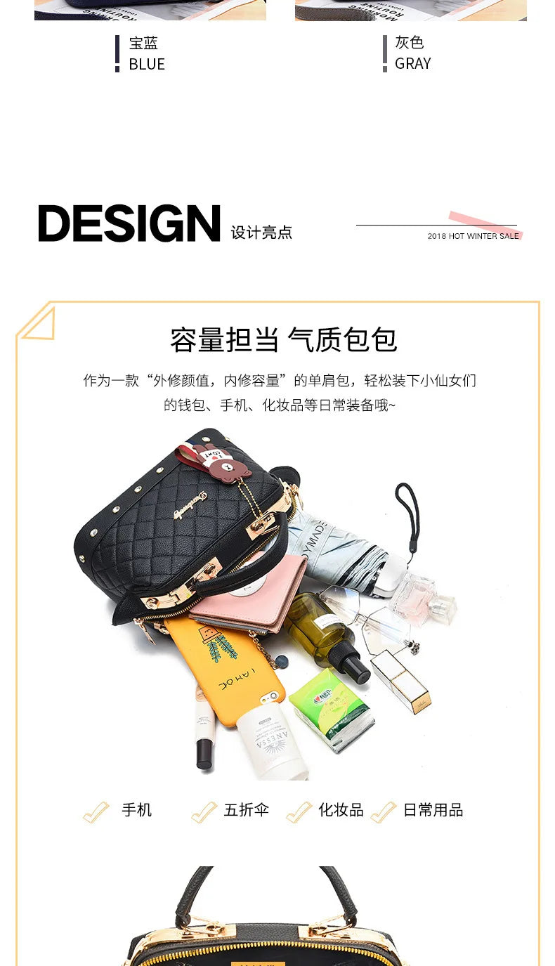 Vellorabags™ New Woman shoulder bag Large capacity Handbag for Women Crossbody bag Lychee pattern Portable bucket bag ladies messenger bags
