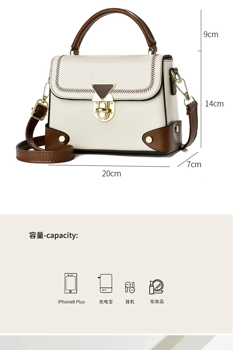 Vellorabags™ White/Brown Handbag for Women