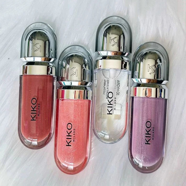 Vellorabags™ Original Kiko 3D Mirror Lip Glaze Waterproof Non Fading and Non Stick Cup Gentle Bean Paste Color Fine Shiny Point Charm Red
