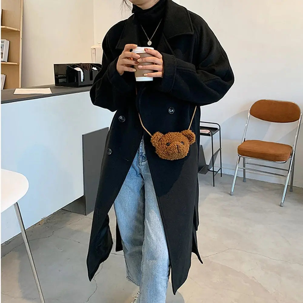 Vellorabags™ Bags Cartoons Animals Messenger Bag  Bear Shoulder Bag Diagonal Women Bag Smile Bear  Bag  Purses