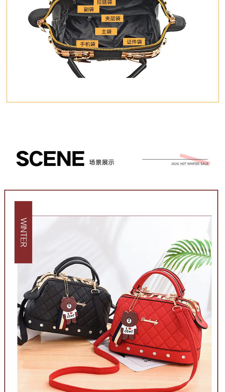 Vellorabags™ New Woman shoulder bag Large capacity Handbag for Women Crossbody bag Lychee pattern Portable bucket bag ladies messenger bags